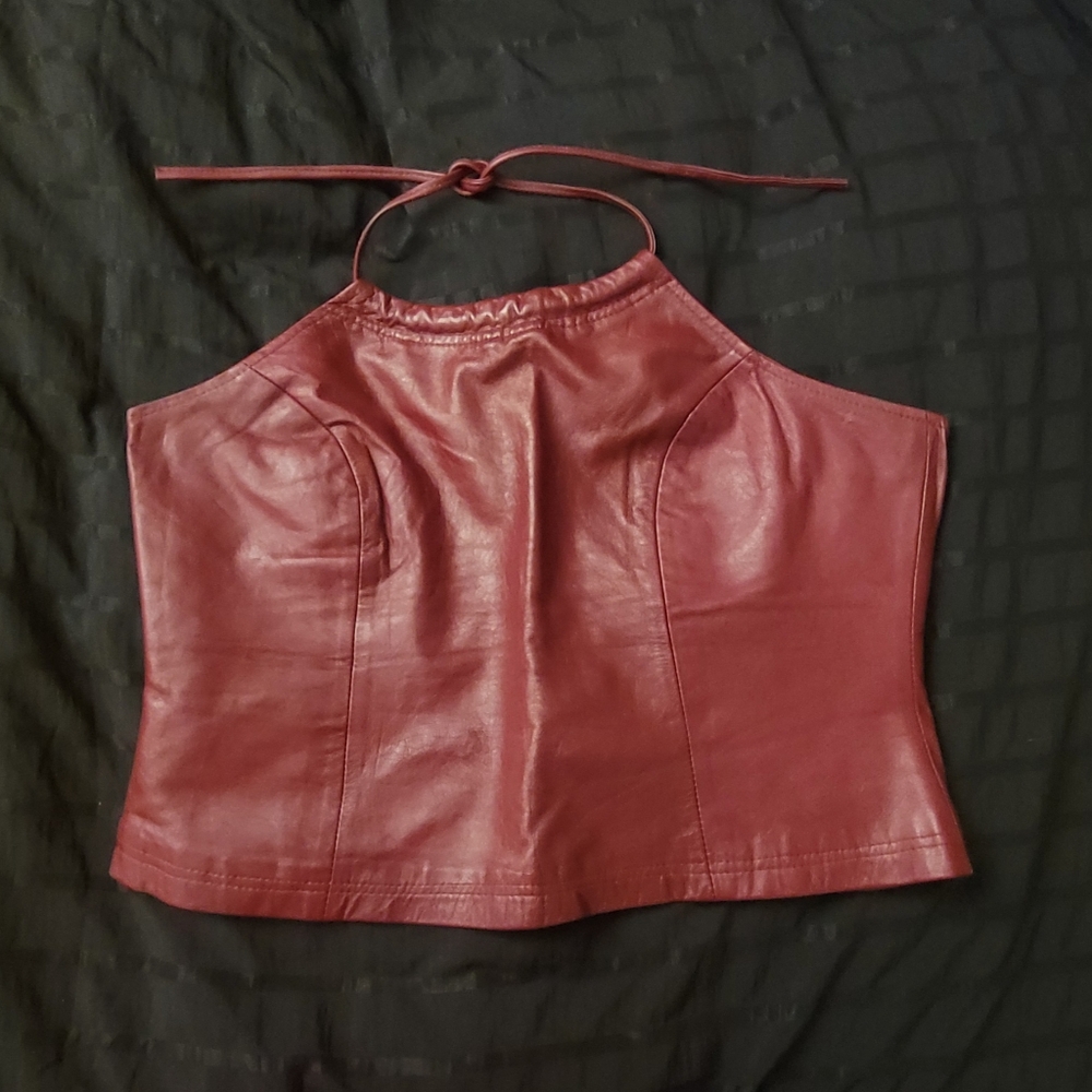 wine red / burgundy halter top